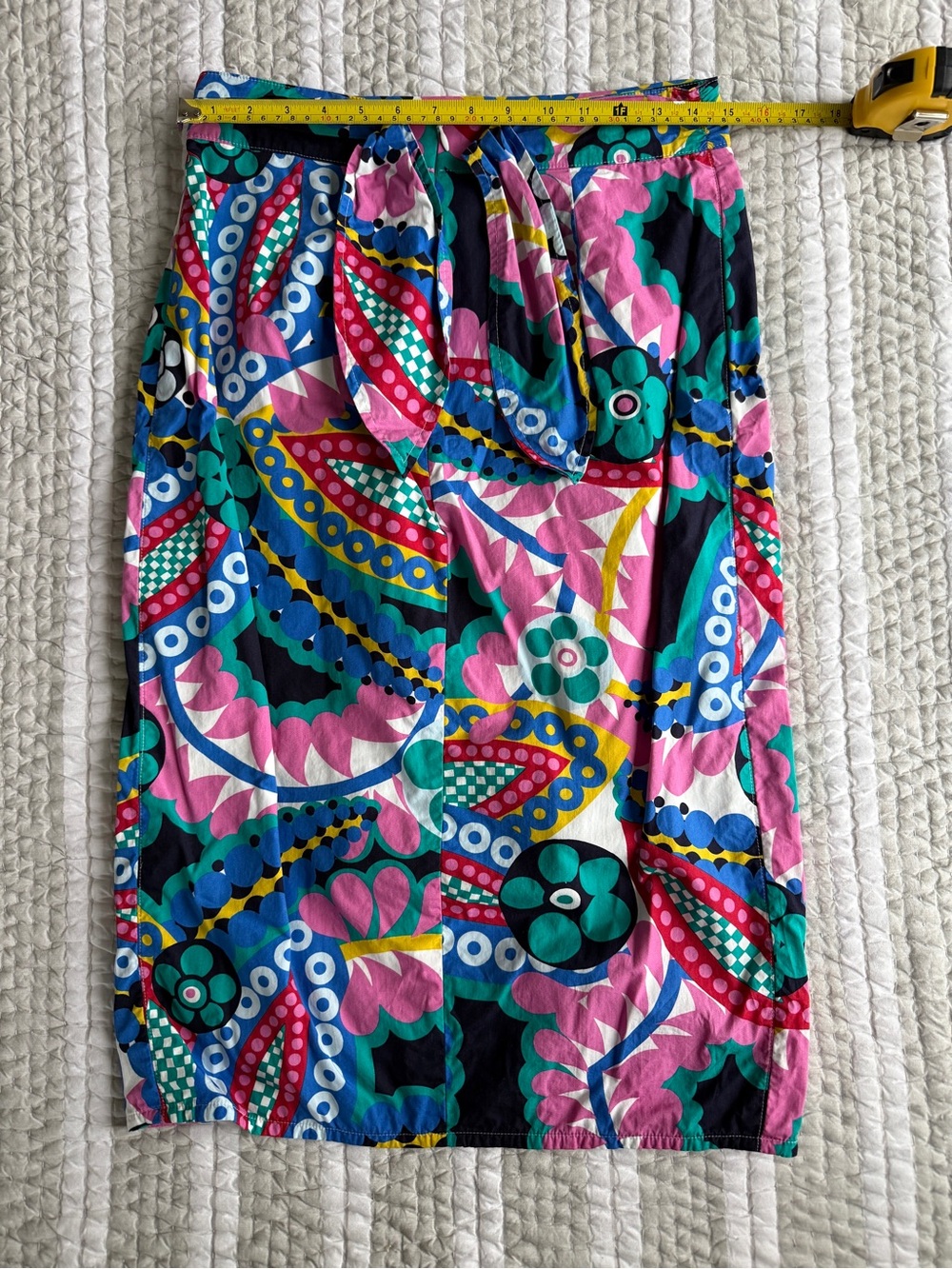 Vibrant Retro Floral Skirt in Pink, Blue & Green, Size 8 - Picture 3 of 6